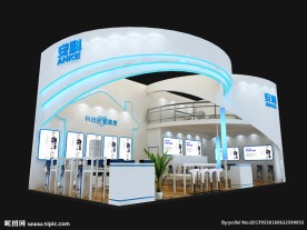 二层异形弧形展台