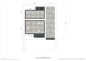 酒楼公共卫生间地板彩平图