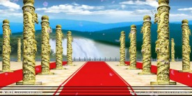 大气柱子中国风龙柱花瓣节日