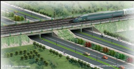 高铁立交道路效果图
