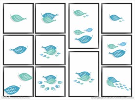 抽象小鱼装饰画