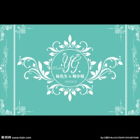 欧式蒂芙尼蓝婚礼舞台背景设计