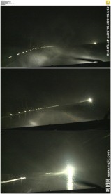 开车在夜晚暴风雨中行驶
