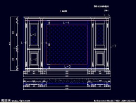 家装CAD实木背景压线墙板背景