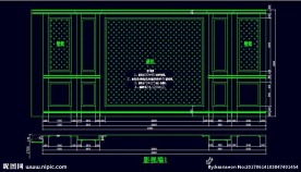 家装CAD实木背景压线墙板背景