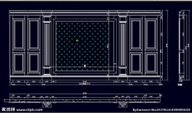 家装CAD实木背景压线墙板背景