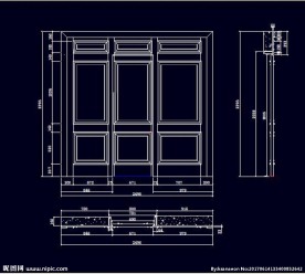 家装CAD实木背景压线墙板背景