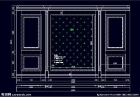 家装CAD实木背景压线墙板背景
