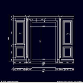 家装CAD实木背景压线墙板背景