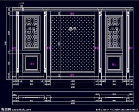 家装CAD实木背景压线墙板背景