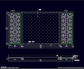 家装CAD实木背景压线墙板背景