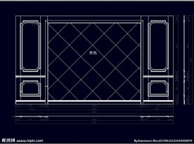 家装CAD实木背景压线墙板背景