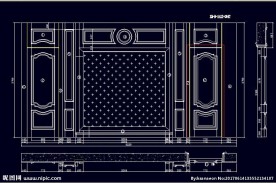 家装CAD实木背景压线墙板背景