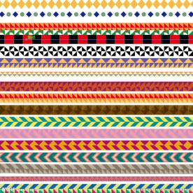 AI矢量花边花纹条纹线条