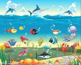 卡通海底世界背景
