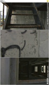 破旧的梯子废弃的房屋