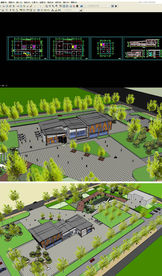 活动中心草图大师模型含CAD图