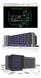 办公楼建筑草图SU模型含CAD