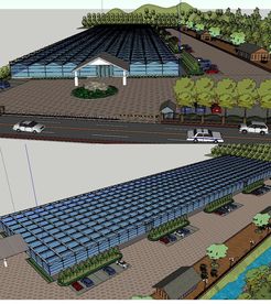 生态酒店温室大棚框架草图模型