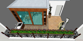 阳台露台景观草图大师SKP模型