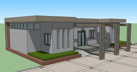 现代风格公厕建筑草图大师SU模