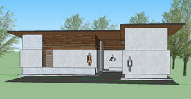 现代风格公厕建筑草图大师SU模