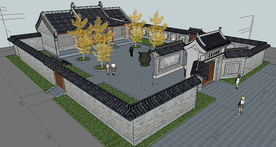 宗祠建筑草图大师SU模型