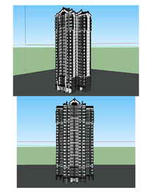 岭南风格高层建筑草图大师模型