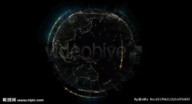 旋转光点地球素材