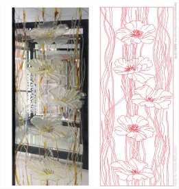 牡丹树枝 线条牡丹