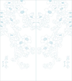 木棉花艺术玻璃矢量图 线条图