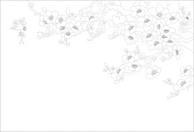 鸿运飘香木棉花艺术玻璃矢量图