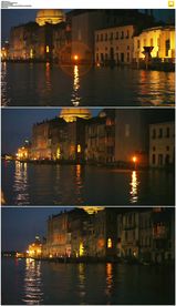 夜间的威尼斯水城