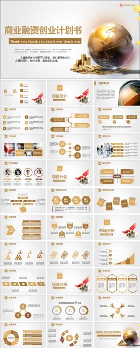 大气商业融资创业计划书PPT