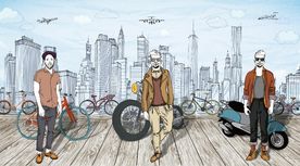 手绘时尚人物背景