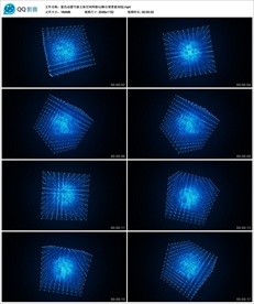 蓝色动感节凑立体网格VJ背景