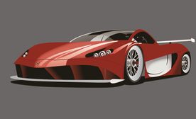 AI红色跑车矢量