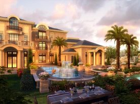 喷泉 别墅 会馆效果图