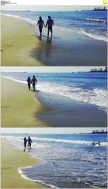 情侣海滩手拉手