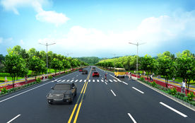 33m道路横断面效果图