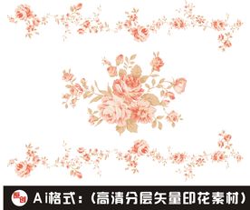 白玫瑰花纹矢量图