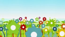 卡通花朵生长视频素材