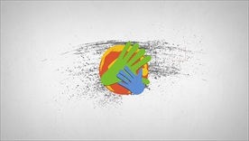 世界杯足球踢出logo和字幕条