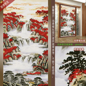 万山红旺财风水壁画