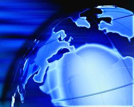 蓝色地球旋转视频背景素材