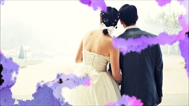 婚礼彩色水墨渲染