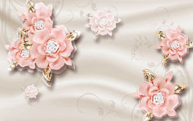 丝绸3D时尚珠宝钻石电视背景墙