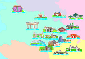 湖北周边温泉手绘温泉插图