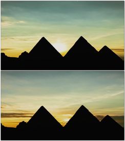 黄昏金字塔剪影