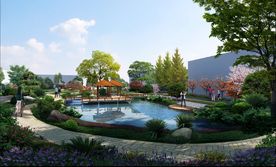 小区局部水景透视